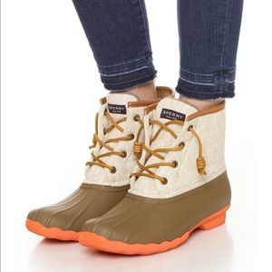 sperry duck boots taupe